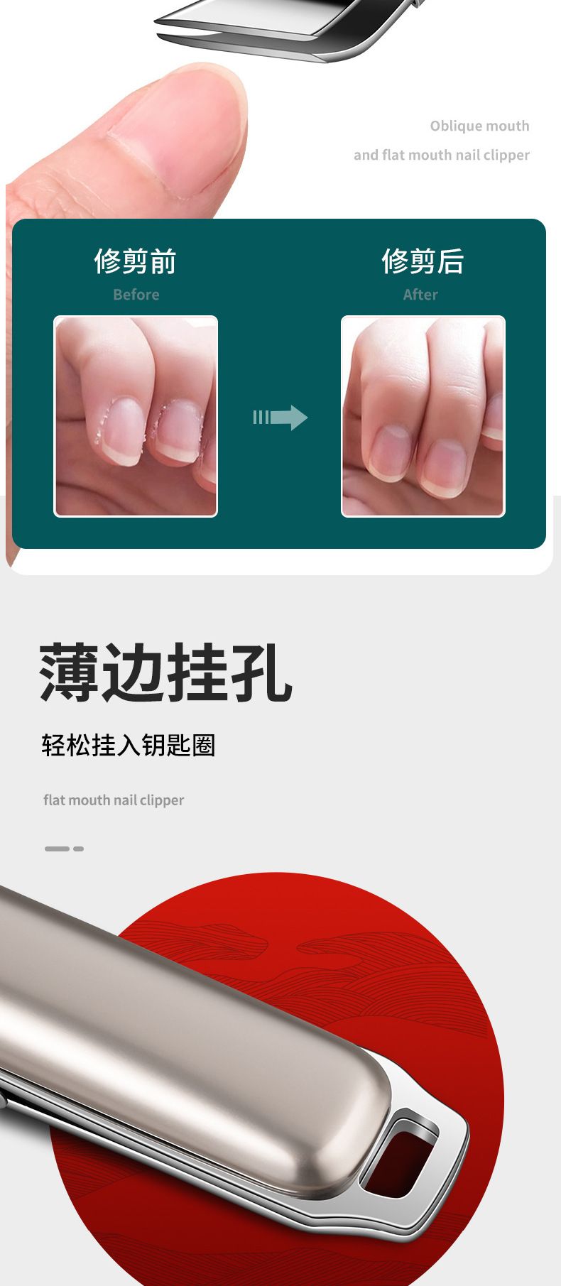 Nagelschere Set mit Spritzschutz und Schrägschnitt