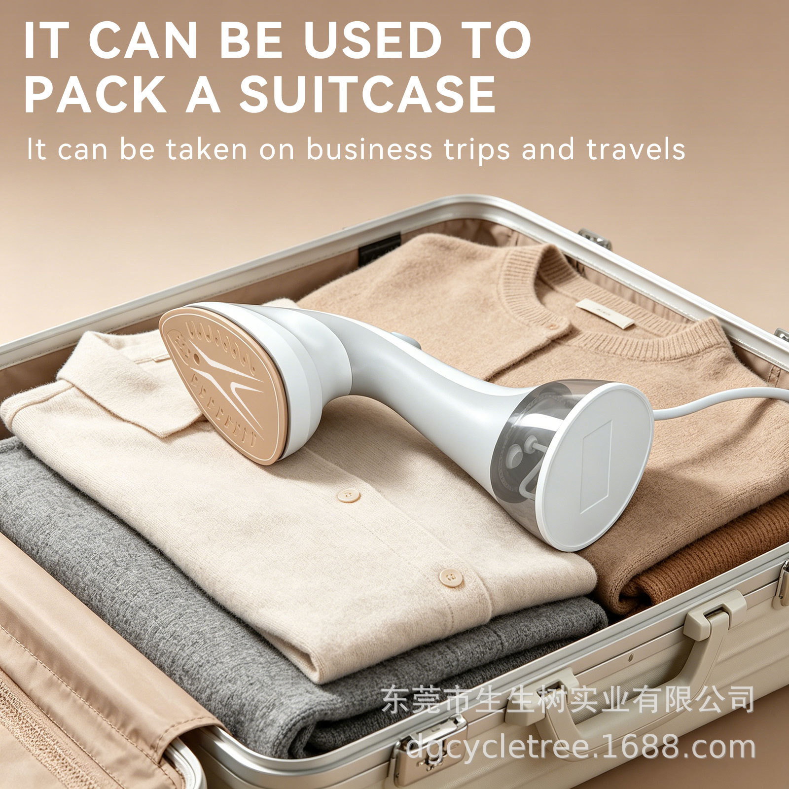 Handheld garment steamer, portable, for home and commercial use