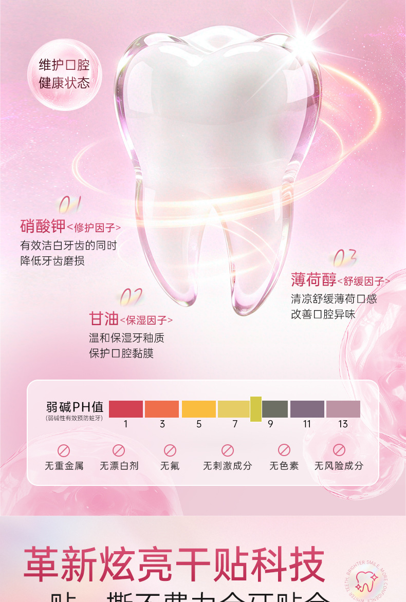 9D Teeth Whitening Strips Self-Adhesive