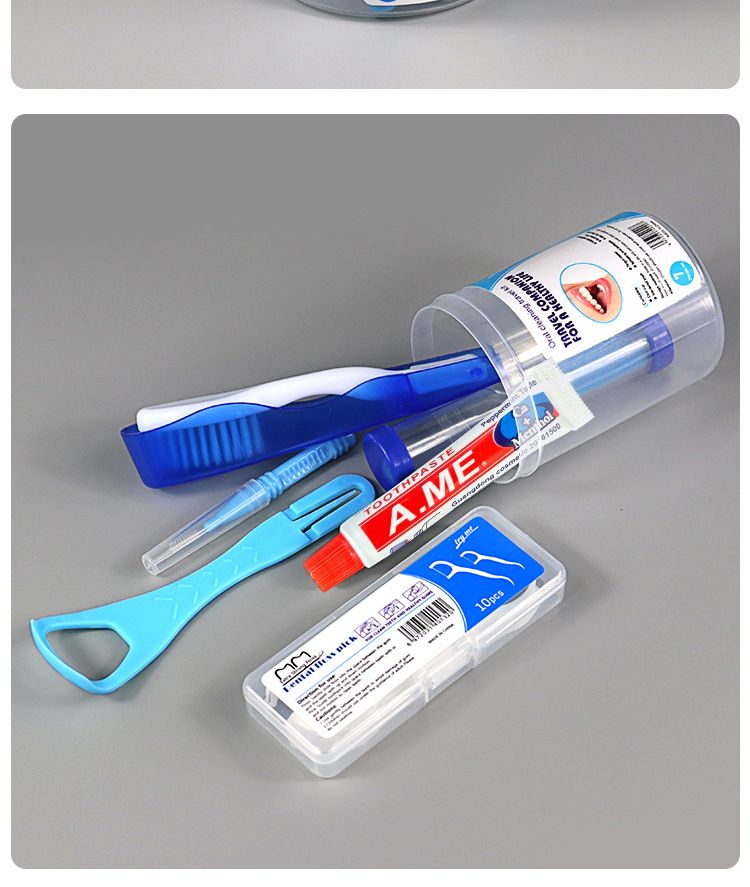 7-Piece Oral Care Kit with Toothbrush and Floss