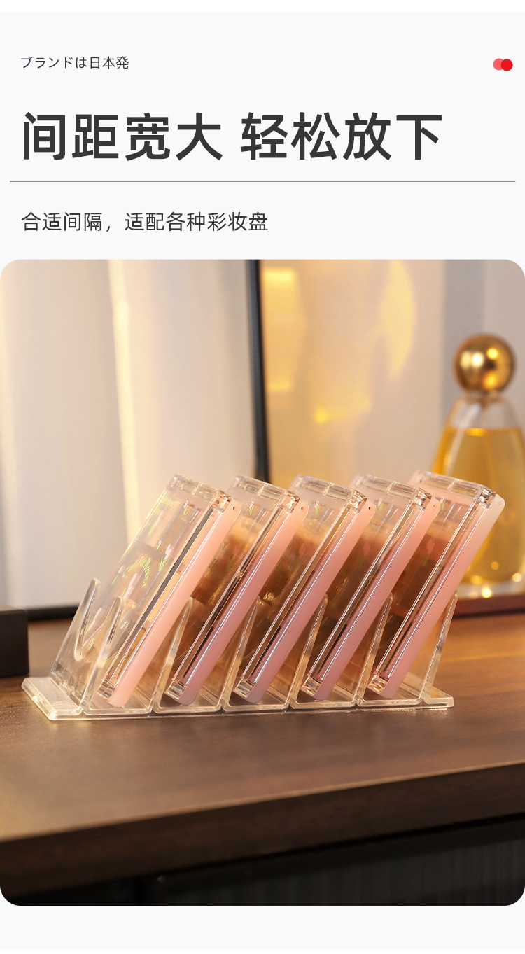 Multi-grid makeup storage box, transparent, desktop organizer