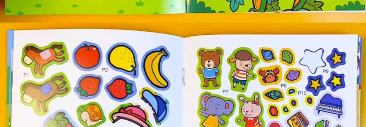 Concentration training sticker book, ages 2-6