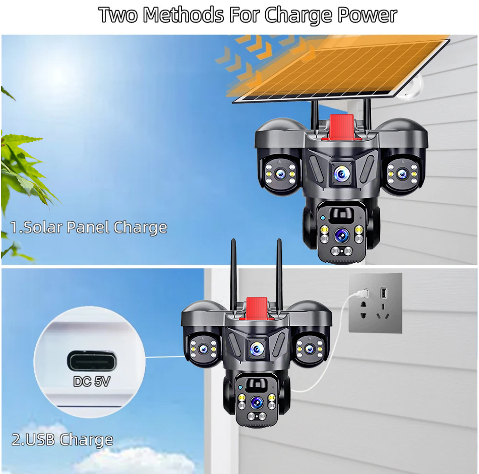 V360Pro Sicherheitskamera, Solarstrom, 4G/WIFI, Nachtsicht