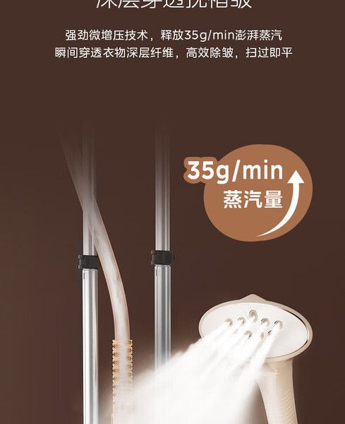 Midea hanging garment steamer dual rod large panel