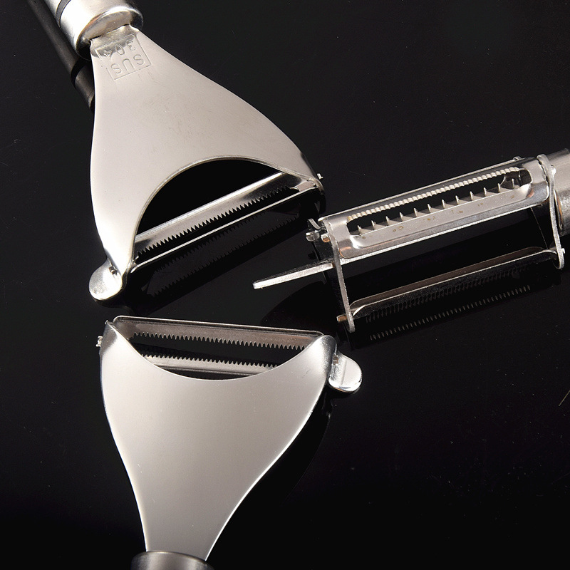 304 Edelstahl Gemüseschäler, 3 in 1 Multifunktion