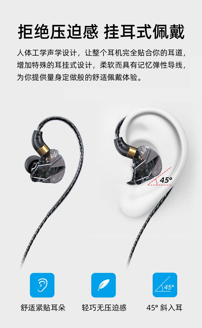 Kabelgebundene In-Ear-Ohrhörer, USB Type-C, HiFi, Mikrofon