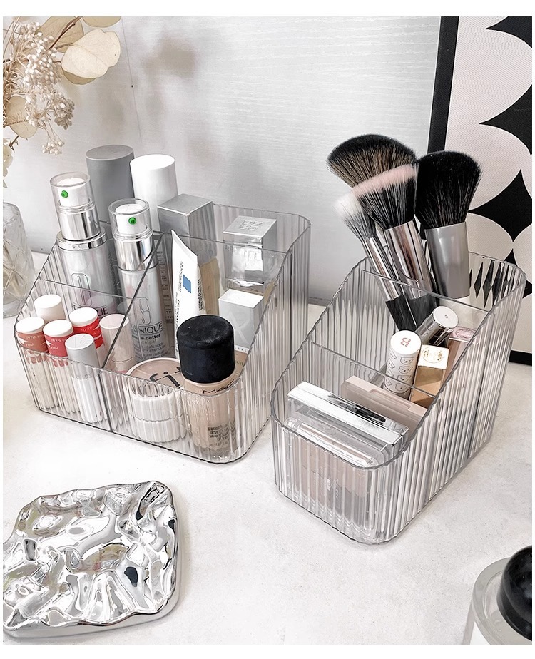 Transparent cosmetics storage box, desktop organizer