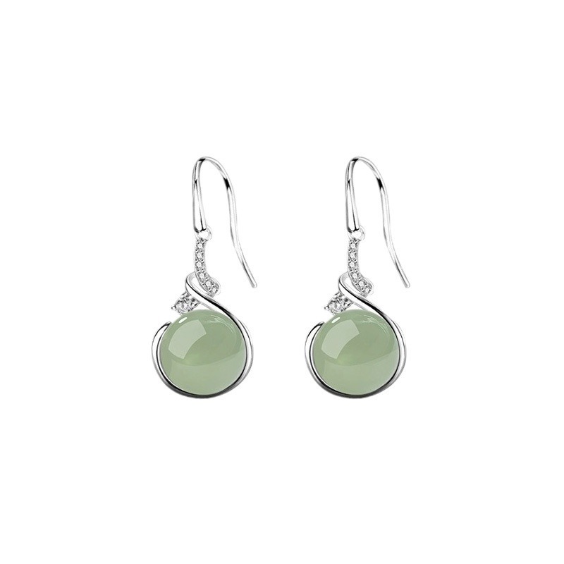 Klassische Jade-Ohrringe, chinesischer eleganter Stil