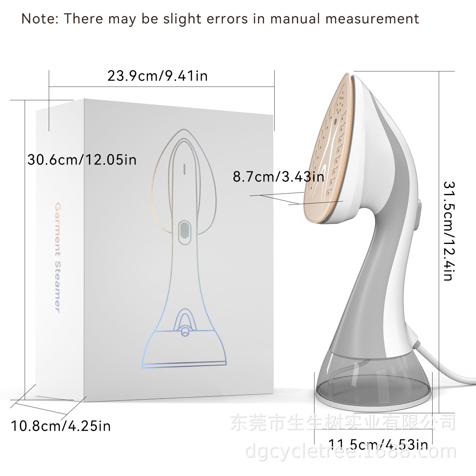 Handheld garment steamer, portable, for home and commercial use