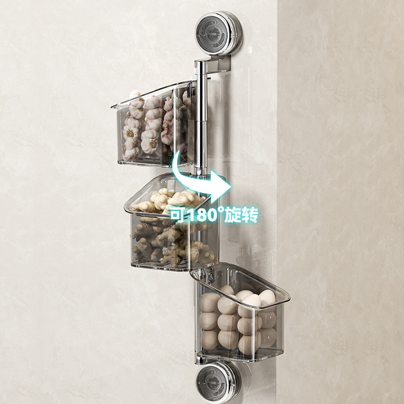 Kitchen storage box suction cup onion ginger garlic