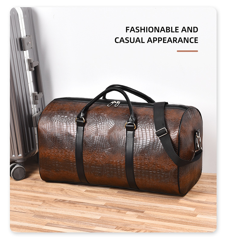 Men's travel bag, crocodile pattern, outdoor sports