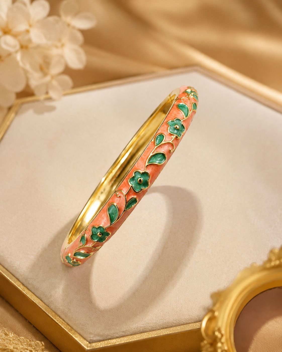 Cloisonné emaye bilezik, 0,8 çiçek tasarımı