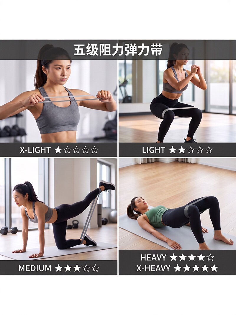厂家批发拉伸阻力弹力带健身家用瑜伽开肩美背拉力带弹力圈定制