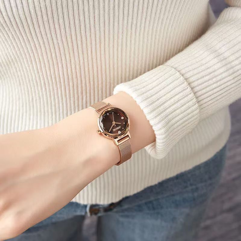 Women's quartz watch, minimalist design, Korean style