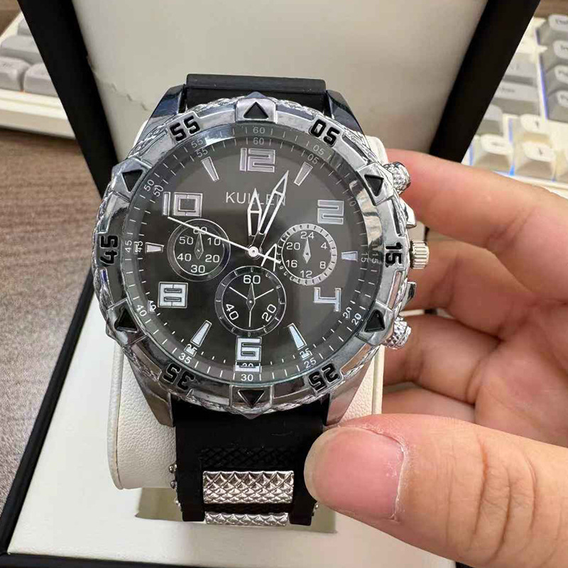 Herren-Quarzuhr, Silikonarmband, Casual-Stil