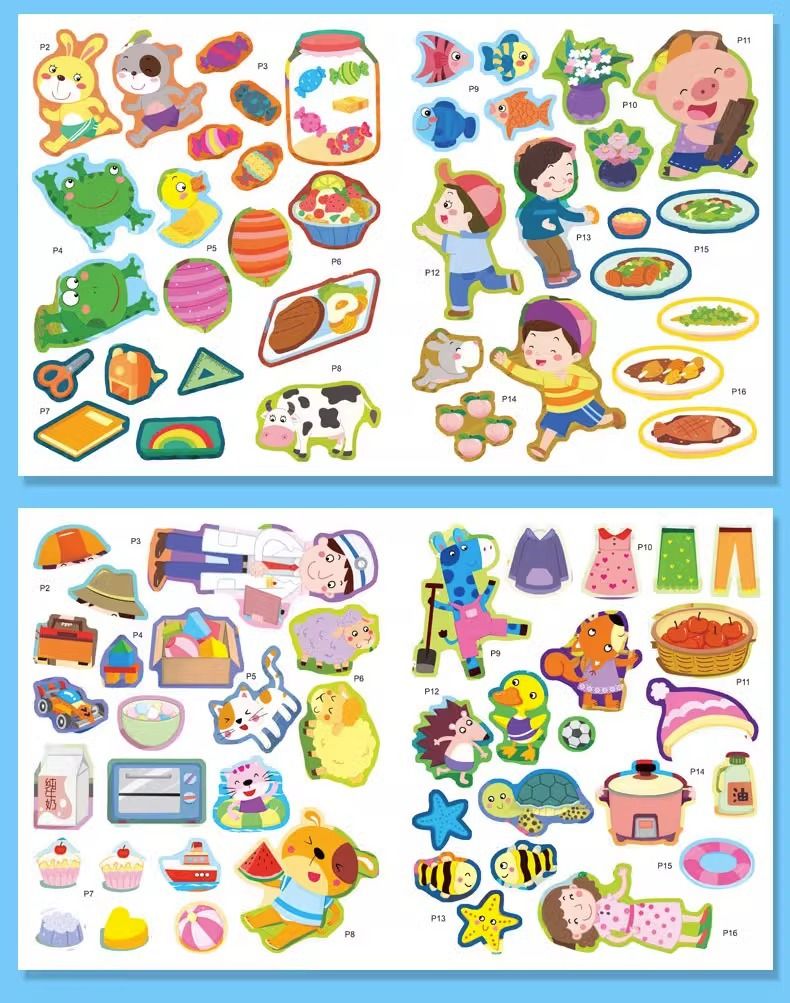 Kinder Schriftzeichen Stickerbuch Set 8er 2-6 Jahre