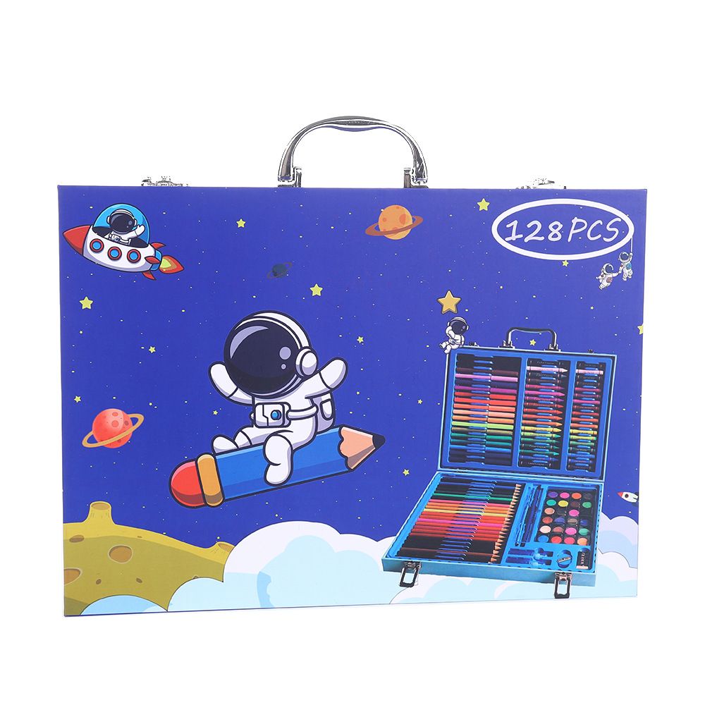 128-piece children's art set, watercolor markers, complete supplies