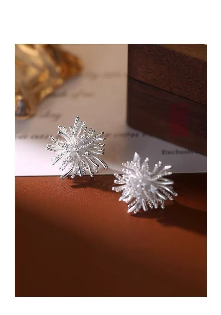 925er Silber Feuerwerk Ohrstecker Damen, hochwertiger eleganter Stil