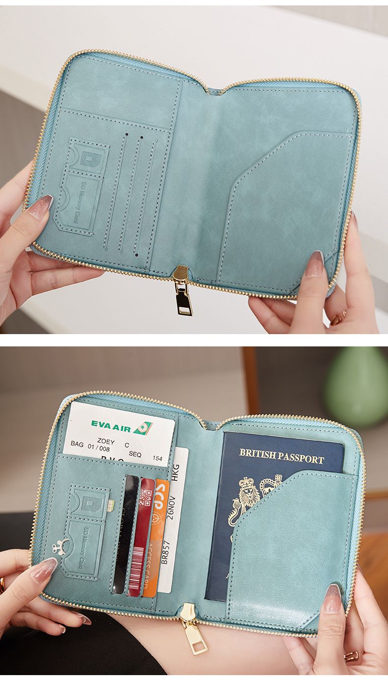 RFID Korumalı Pasaport Çantası, Fermuarlı