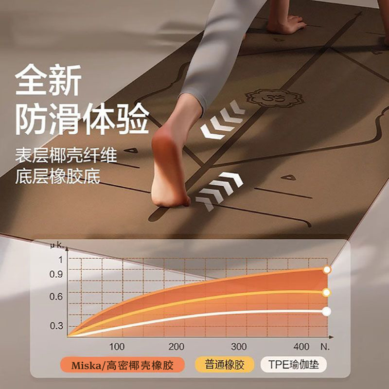 瑜伽垫天然橡胶加宽加大新款专业女健身家用防滑减震静音加厚地垫