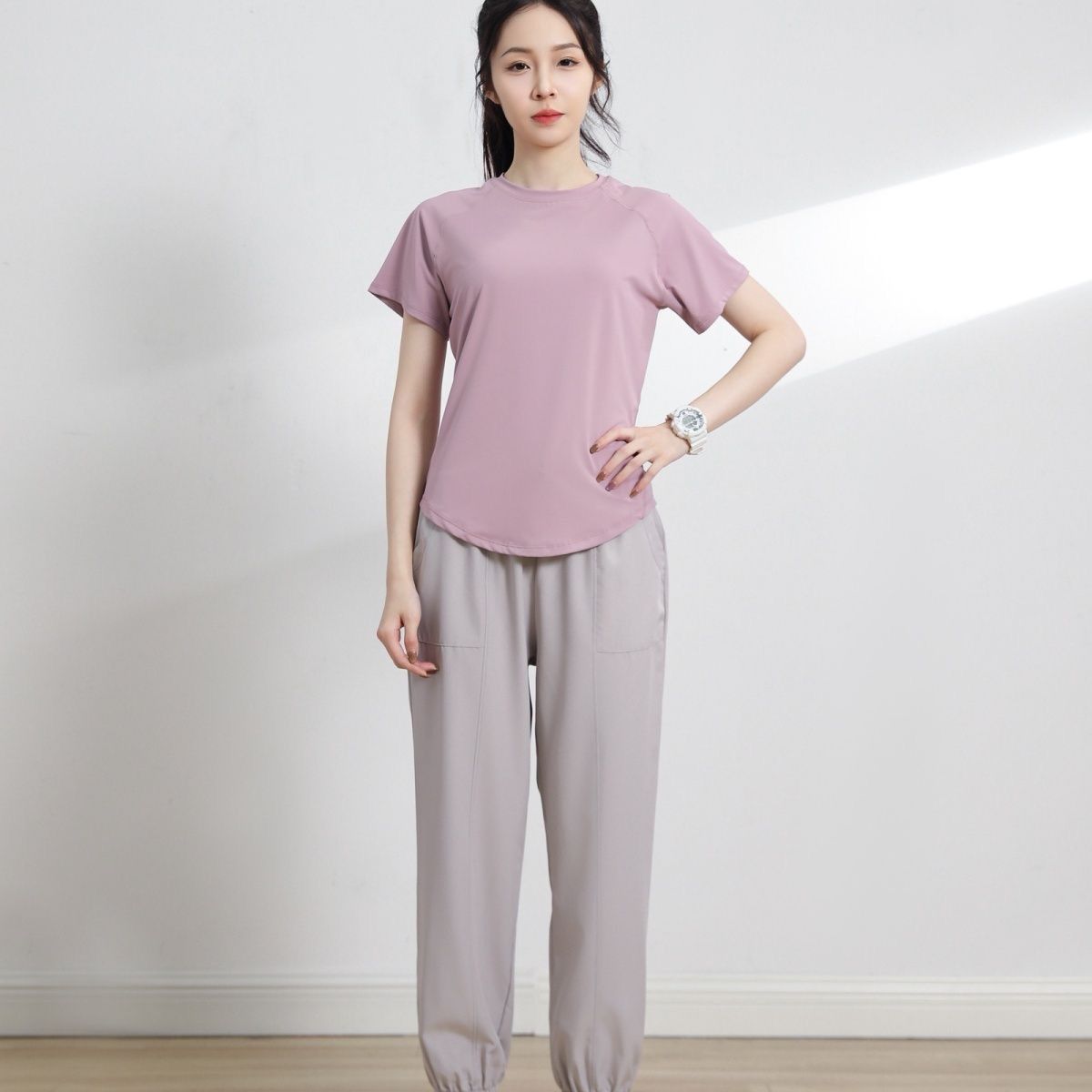 Yeni stil kadın bol paça jogger hızlı kuruyan yoga pantolonu dar kesim koşu fitness nefes alan günlük pantolon