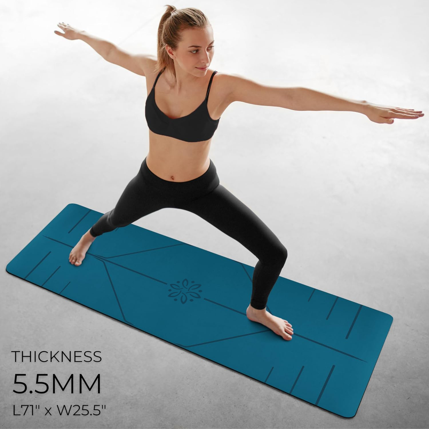 PU natural rubber yoga mat, sweat-absorbent, non-slip