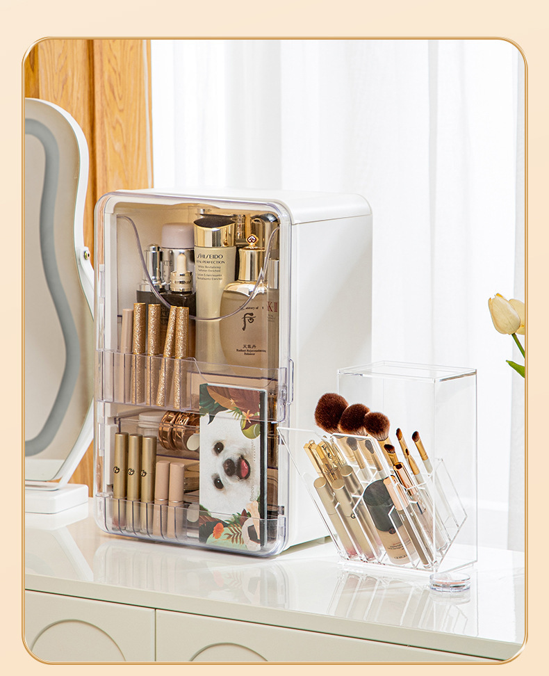 Transparente Make-up-Pinsel-Aufbewahrungsbox staubdicht