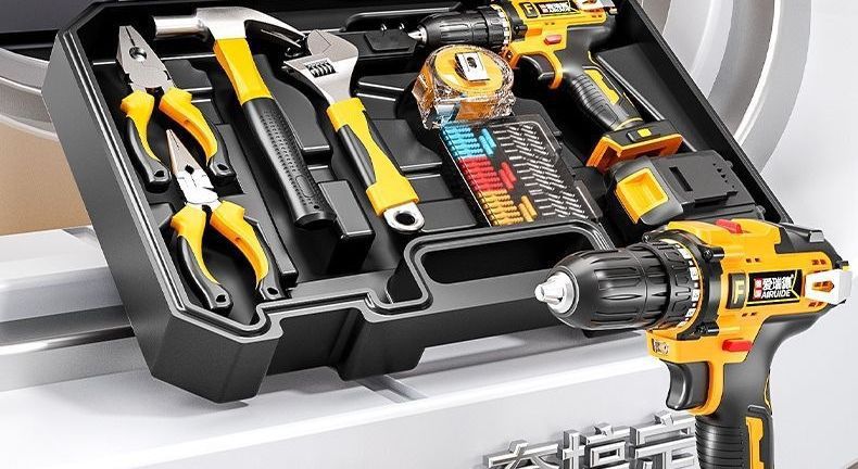 21V Lithium-Akku-Bohrmaschine mit Elektroschraubendreher-Set