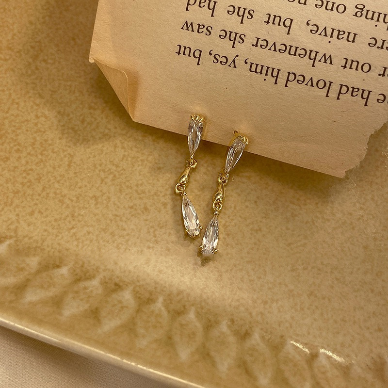 Zircon Tassel Drop Earrings, Niche Design