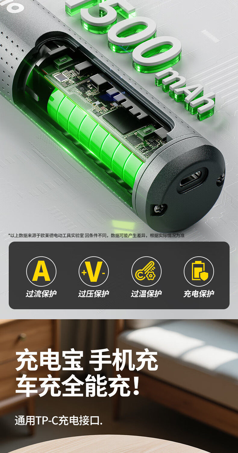 Rechargeable electric screwdriver, compact household, 35 bit set included