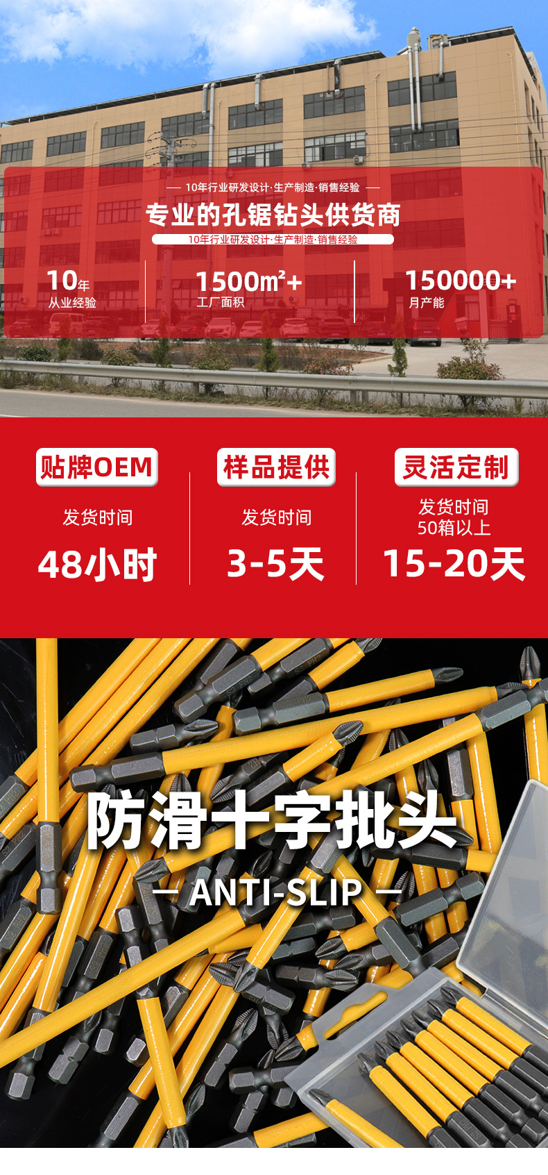 Strong magnetic Phillips screwdriver bit set