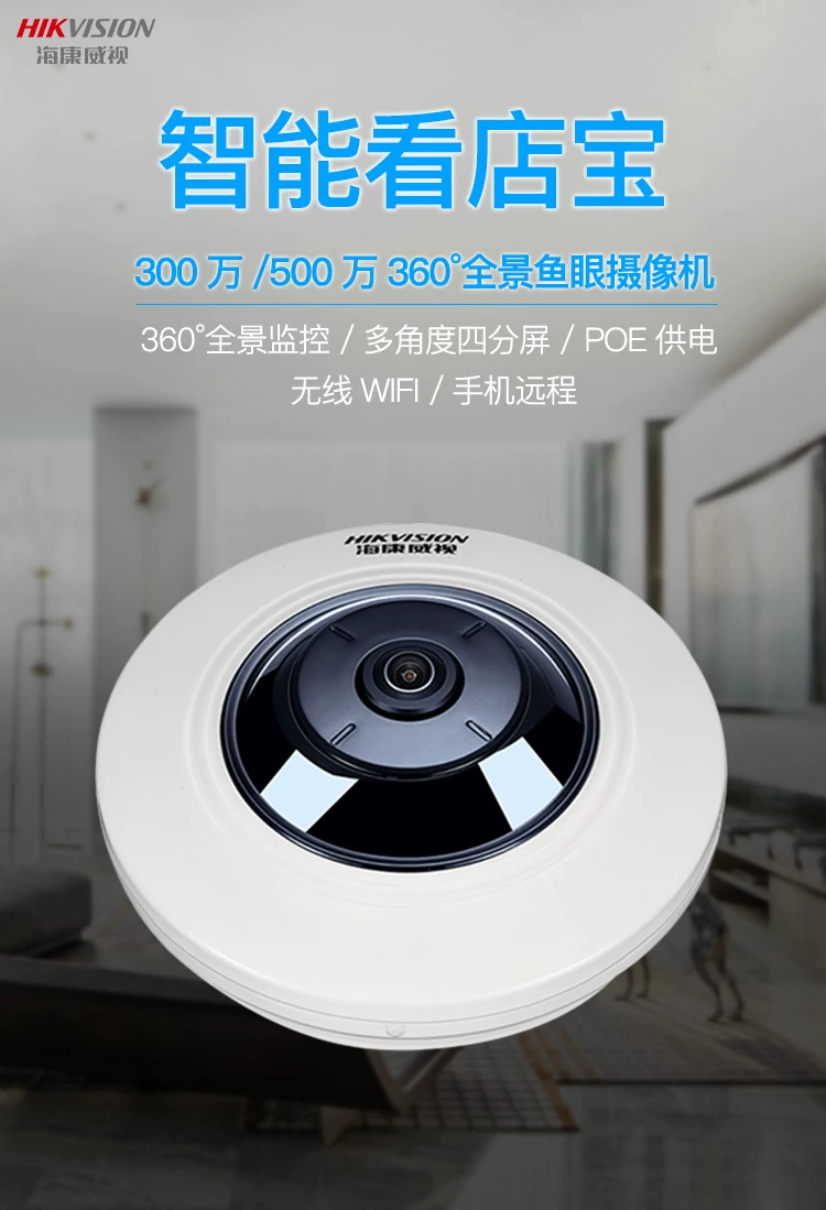 Hikvision 5-Megapixel-POE-Fisheye-Panoramakamera DS-2XA3956F-IS