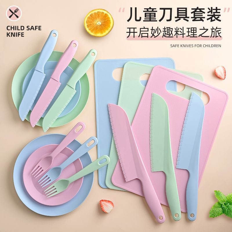 Plastik doğrama tahtası meyve bıçağı set taşınabilir güvenli