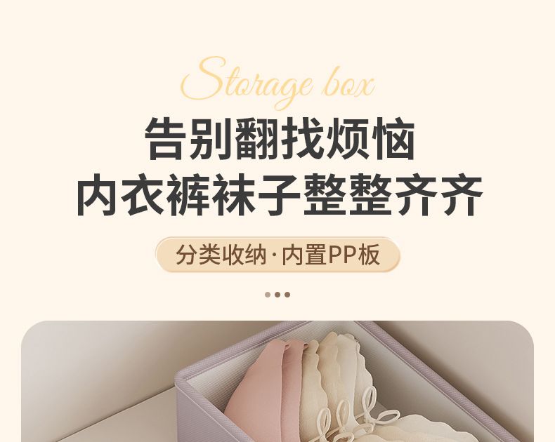 内衣内裤收纳盒抽屉分格多功能宿舍杂物整理盒家用衣柜收纳内衣盒