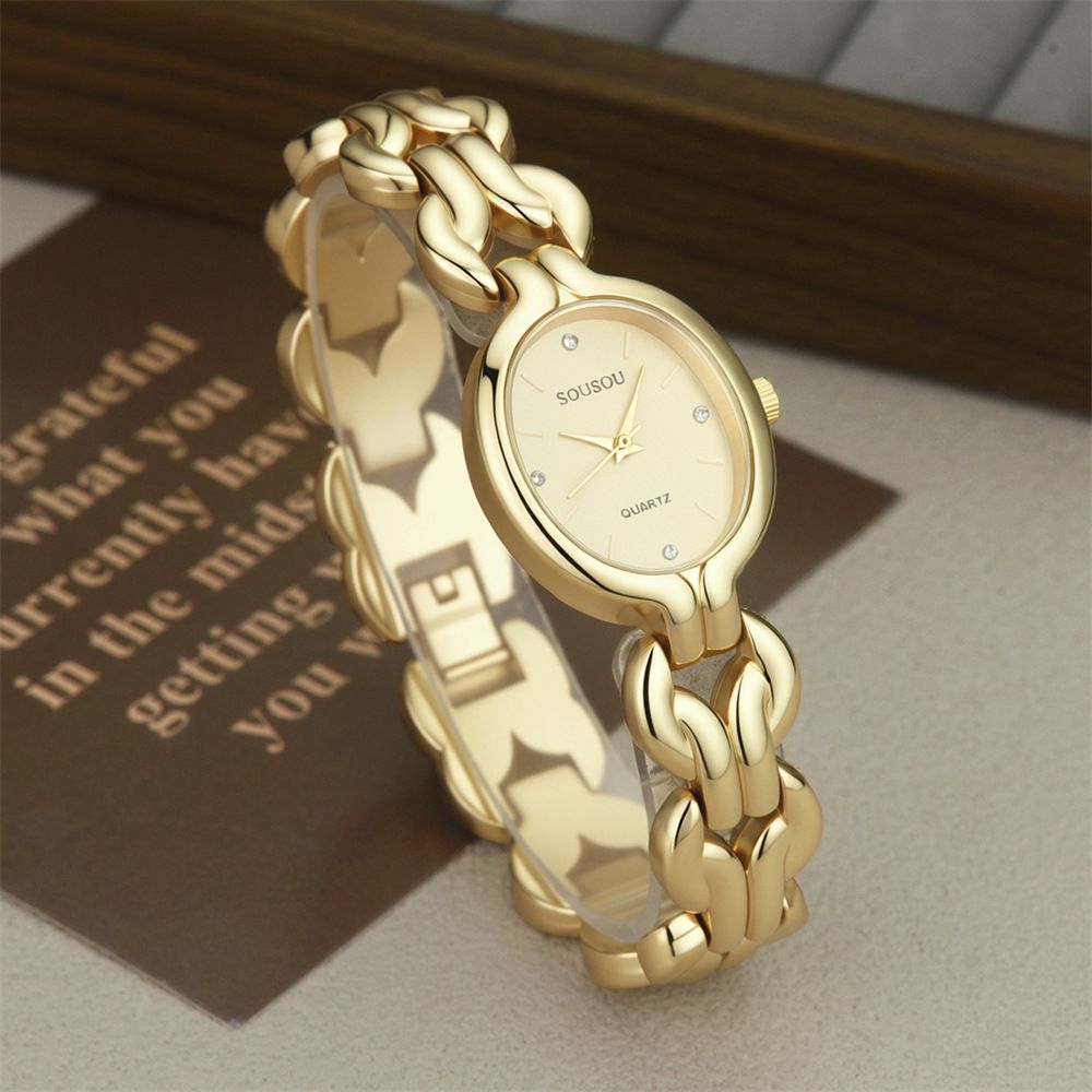 Women's Cuban chain quartz watch multicolor dial