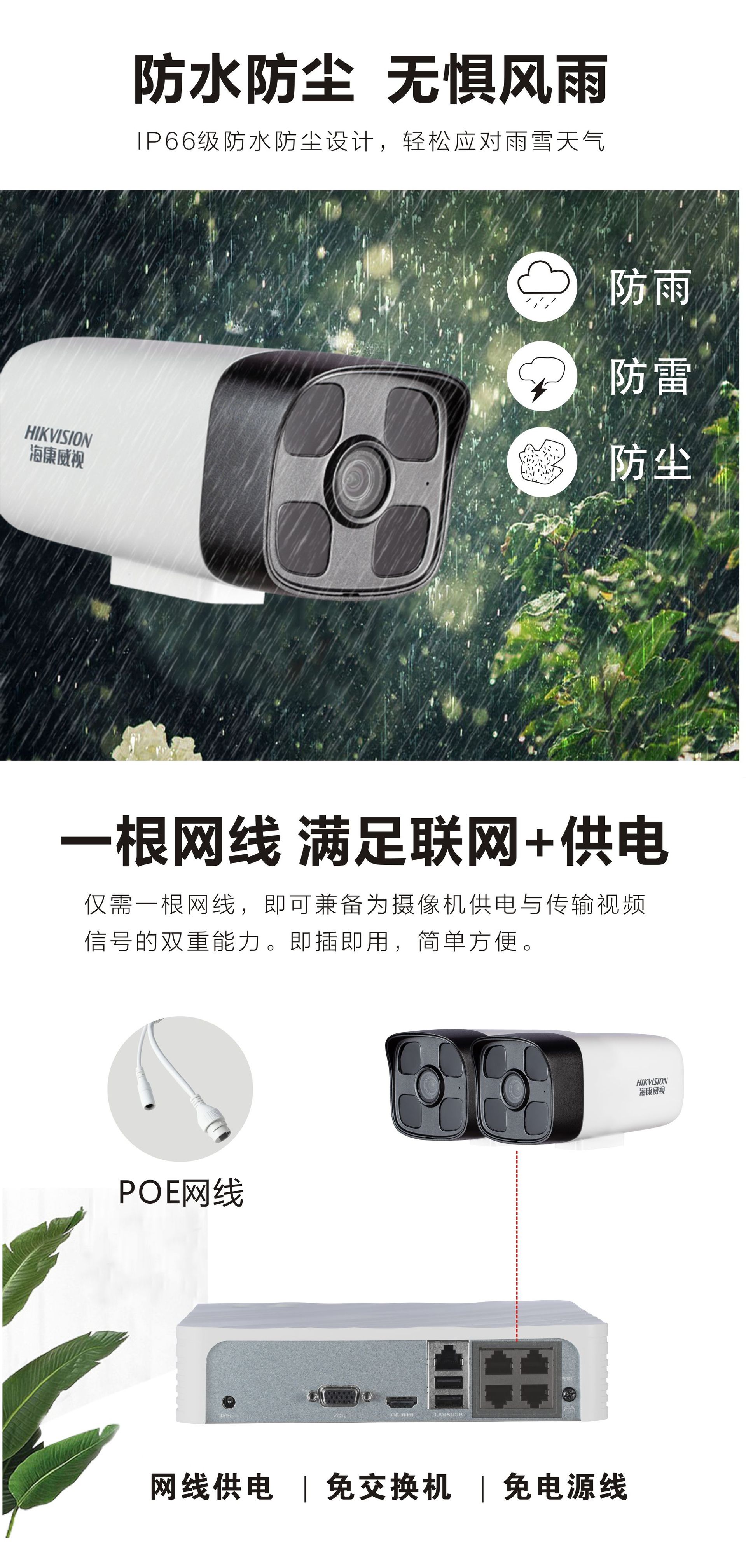 Hikvision security camera 2MP color night vision with audio