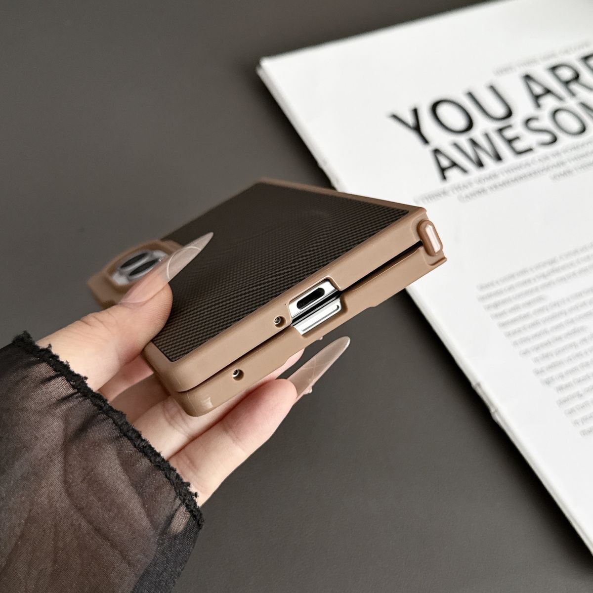 Carbon fiber magnetic case for Samsung Galaxy Z Flip 8/7/6 and Z Fold 8 Ultra