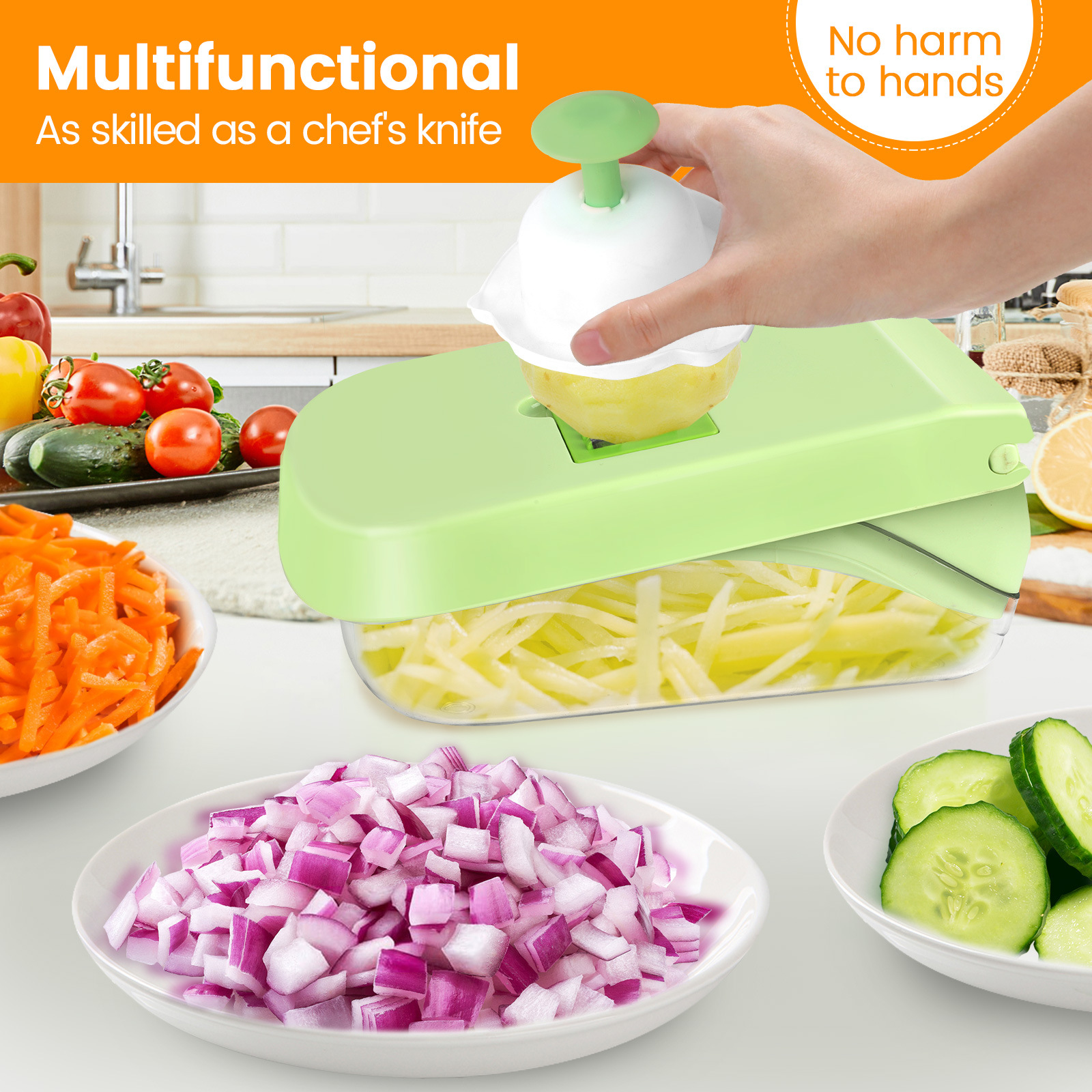 Multifunctional Vegetable Chopper Slicer Shredder