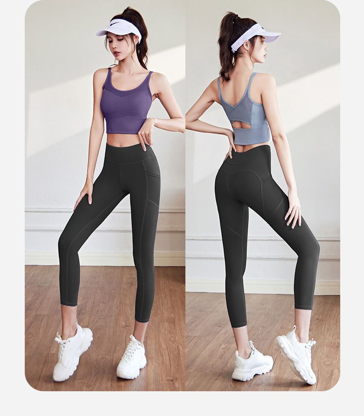 Yüksek bel dikişsiz yoga pantolonu, çıplak hissi, sıkı kesim