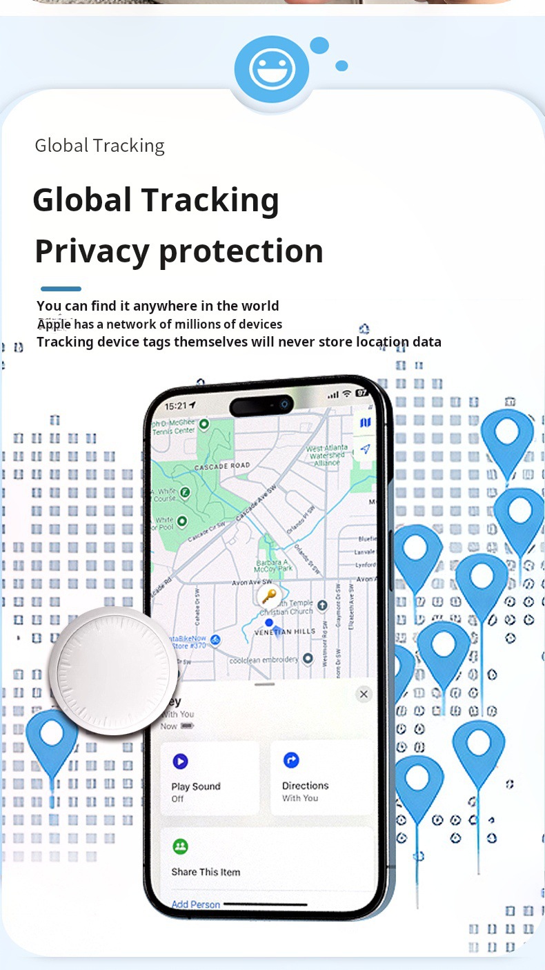 Akıllı bulucu, iOS Find My ve Android iTag uyumlu