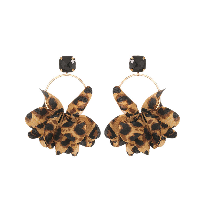 Leopard print large hoop earrings vintage punk style