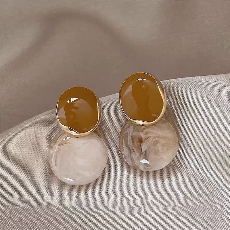 French enamel earrings women, vintage design