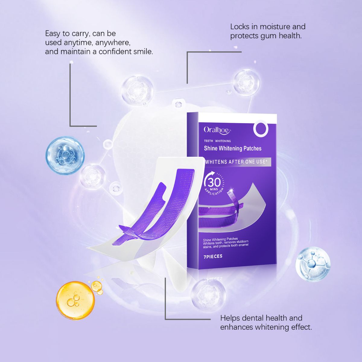 Oalhoe teeth whitening strips, 7-piece set