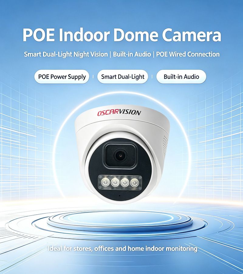 PoE Dome Camera 4K, Night Vision, Indoor