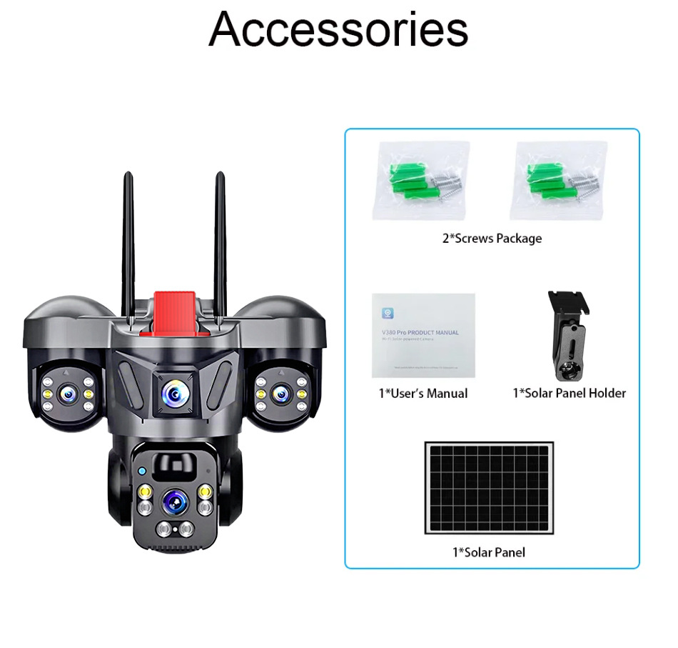 V360Pro Sicherheitskamera, Solarstrom, 4G/WIFI, Nachtsicht