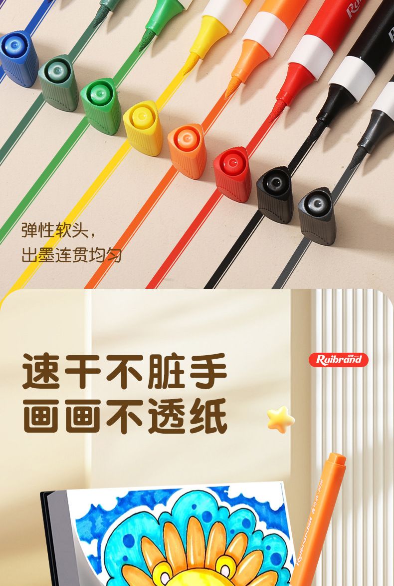 Acrylic pen set, washable, quick-drying