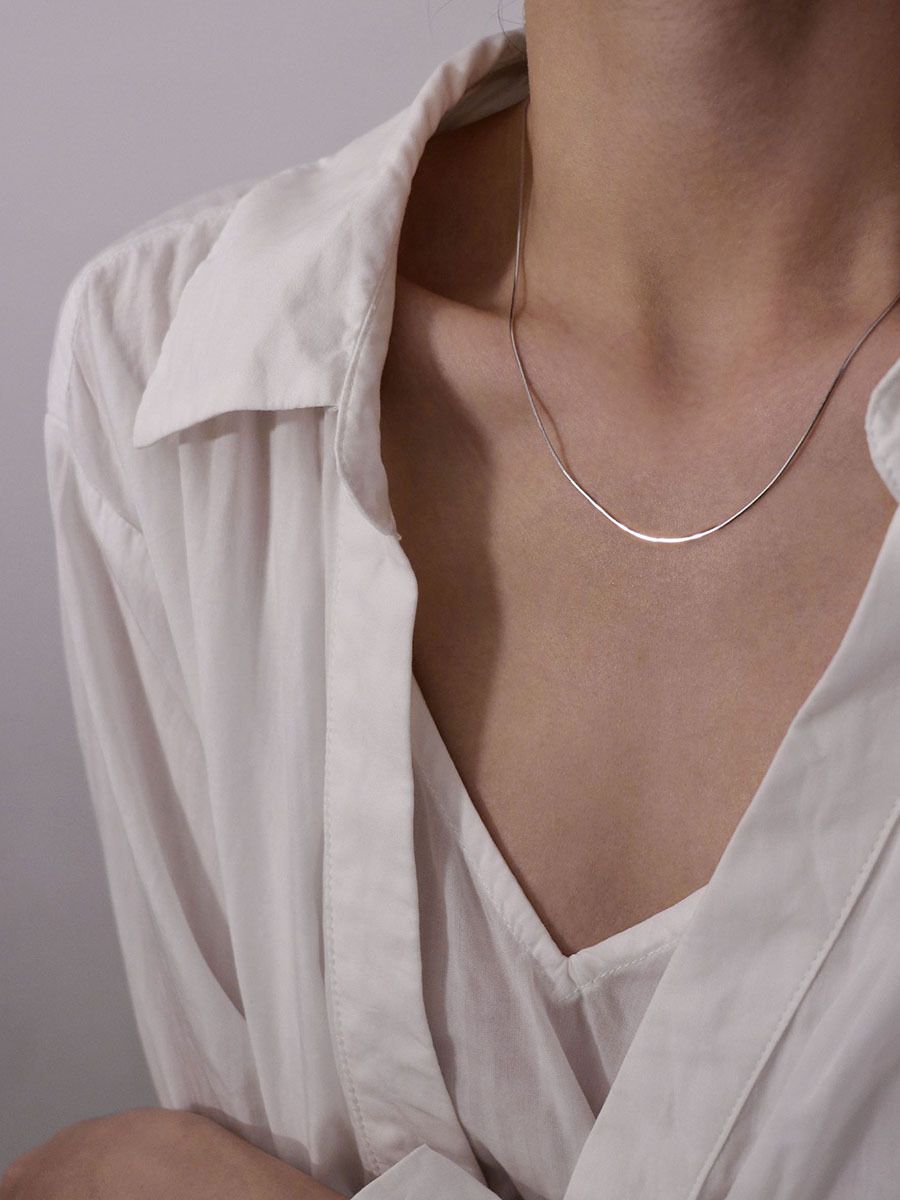 S925 gümüş yılan zincir kolye minimalist