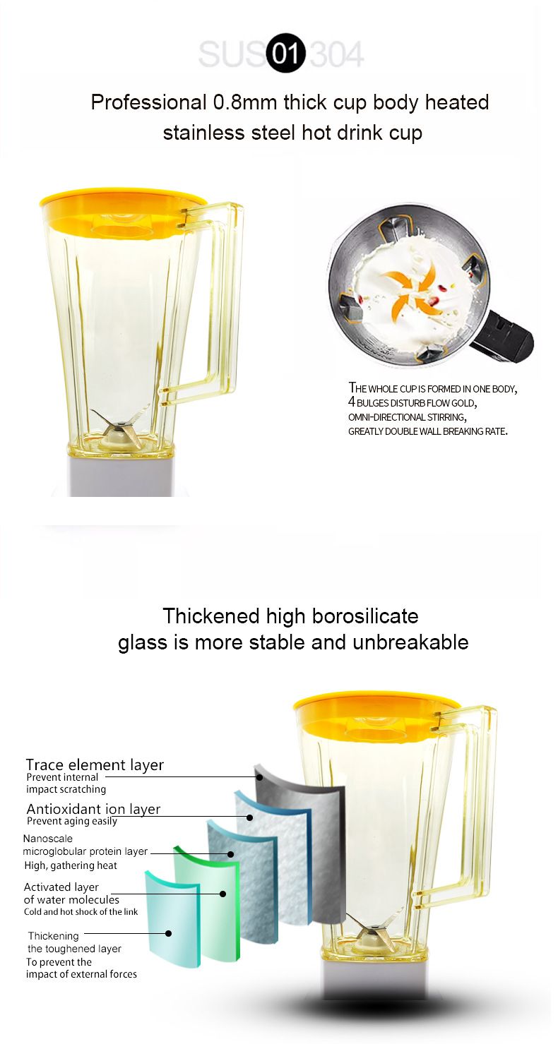 Mutfak robotu blender, çok fonksiyonlu, 110/220V, büyük kapasiteli
