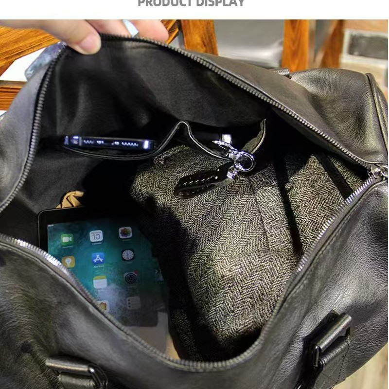 男士旅行包真皮包带鞋仓手提包大容量登机包商务手提包运动健身包