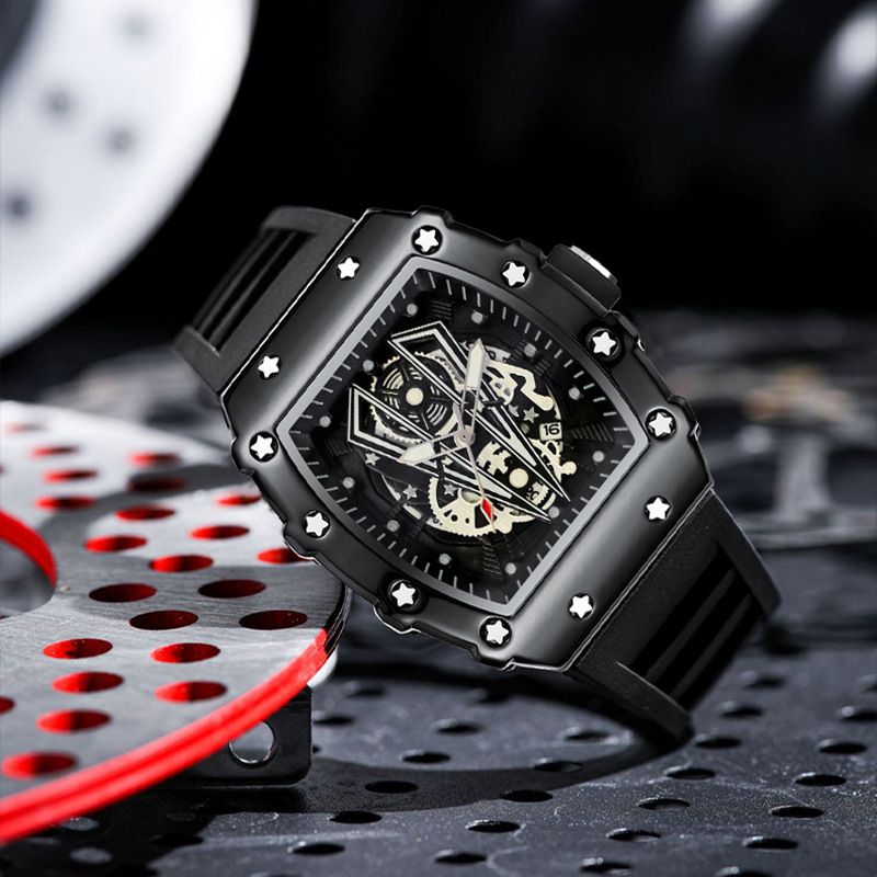 ZIDO Quarzuhr Herren, Sportmodell, Fassform, durchbrochenes Design